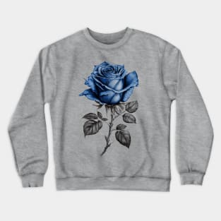 Blue Rose Drawing, Flower Drawing, Gift For Her Crewneck Sweatshirt